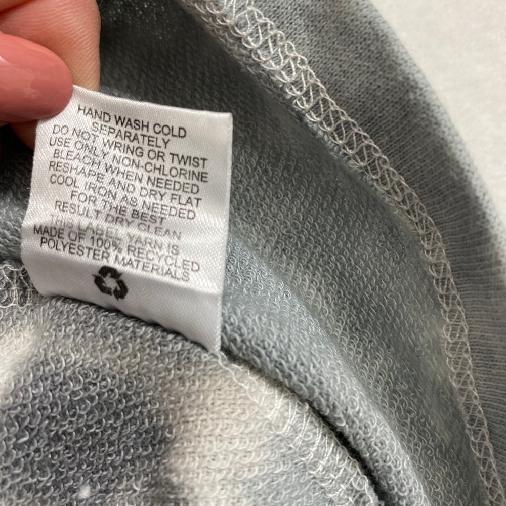 Olive‎ + Oak Tie Dye Cropped Sweatshirt Womens Medium Gray Long Sleeve Oversized - Picture 5 of 10